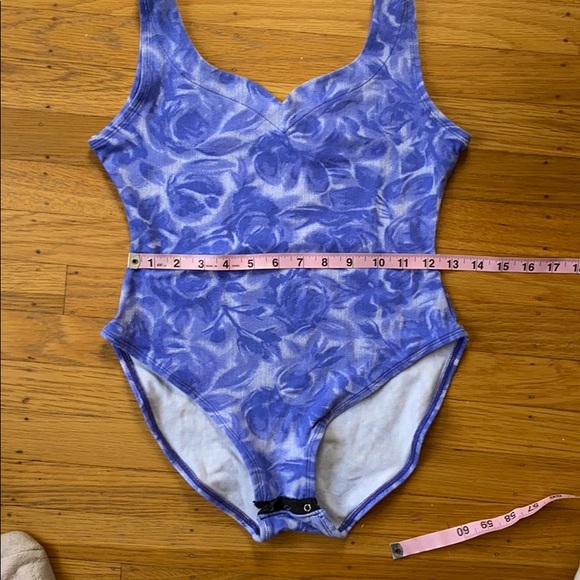 Vintage Rose Pattern Blue Bodysuit - Picture 2 of 6